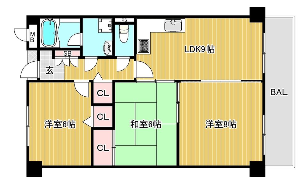 野田阪神駅まで徒歩1分の3LDK！