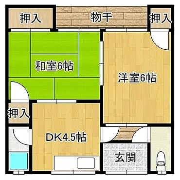 事務所OK、2人入居OKの2DK文化住宅【福島区玉川】